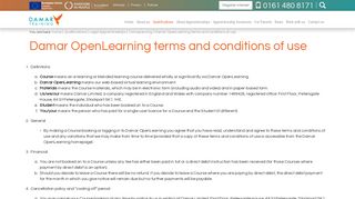 Damar OpenLearning terms and conditions of use - Damar Training