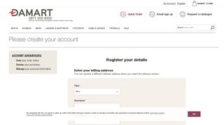 Damart - Create an Account