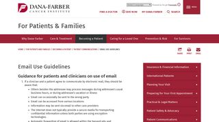 Email Use Guidelines - Dana-Farber Cancer Institute | Boston, MA