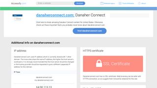 Access danaherconnect.com. Danaher Connect