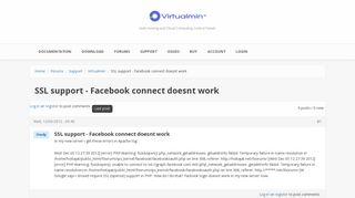 SSL support - Facebook connect doesnt work | Virtualmin