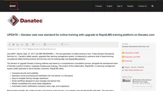 UPDATE -- Danatec sets new standard for online training with ...