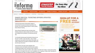 Dance Recital Ticketing offers Updated Barcode App - Dance Informa ...