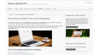 Free Dance Studio Forms and Templates | Dance Studio Pro