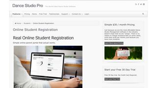 Online Student Registration | Dance Studio Pro