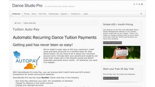 Tuition Auto-Pay | Dance Studio Pro