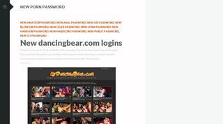 New dancingbear.com logins | New Porn Password