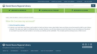 How do I access my account? – Daniel Boone Regional Library