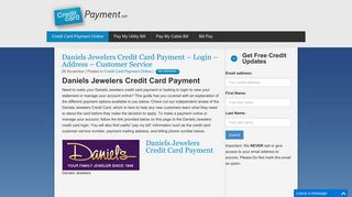 Daniels Jewelers Credit Card Payment - Login - Address - Customer ...