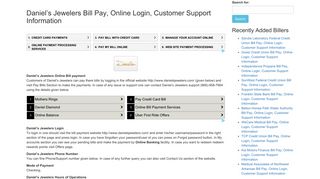 Daniel's Jewelers Bill Pay, Online Login, Customer Support Information
