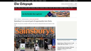 Sainsbury's to convert part of supermarket into Netto - Telegraph