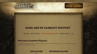 account creation & recovery - Dark Age of Camelot - Play the award ...