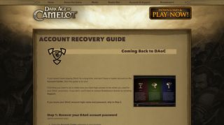 Account Recovery Guide - Dark Age of Camelot - Play the award ...