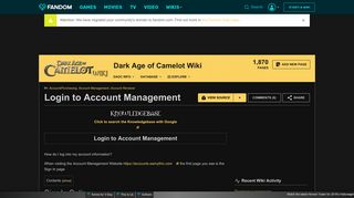 Login to Account Management | Dark Age of Camelot Wiki | FANDOM ...