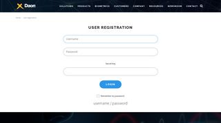 User registration - Daon