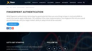 Fingerprint Authentication - Daon