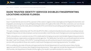 Daon Trusted Identity Services Doubles Fingerprinting Locations ...