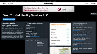 Daon Trusted Identity Services LLC: Company Profile - Bloomberg
