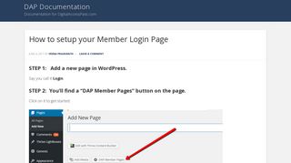 How to setup your Member Login Page - Digital Access Pass