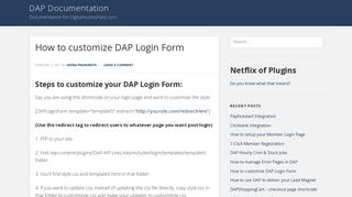 How to customize DAP Login Form - Digital Access Pass