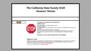 California State Society DAR - Public Landing Page