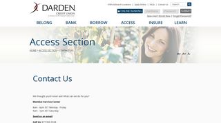 Contact Darden Credit Union