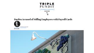 Triple Pundit: Darden Accused of Stiffing Employees with Payroll Cards