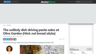 The unlikely dish driving pasta sales at Olive Garden (Hint: not bread ...