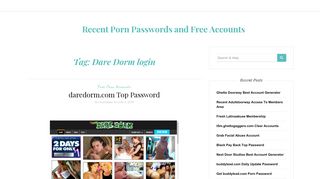 Dare Dorm login – Recent Porn Passwords and Free Accounts