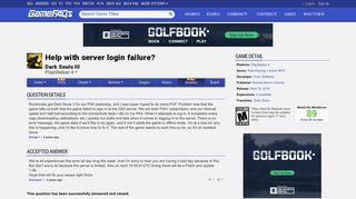 Help with server login failure? - Dark Souls III Answers for PlayStation ...