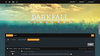 Cant log in to server - Darkfall: New Dawn Forums