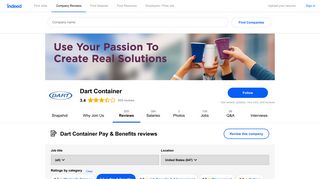 Working at Dart Container: 266 Reviews about Pay & Benefits | Indeed ...