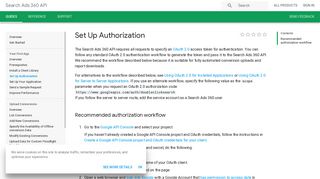 Set Up Authorization | Search Ads 360 API | Google Developers