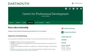 Post a Job or Internship – Center for Professional Development