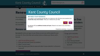 Renew a book - Kent County Council