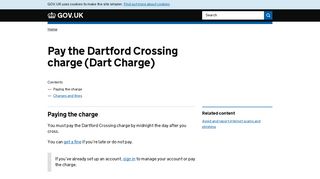 Pay the Dartford Crossing charge (Dart Charge) - GOV.UK