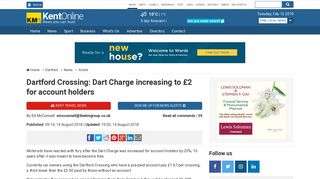 Dartford Crossing: Dart Charge increasing to £2 for account holders