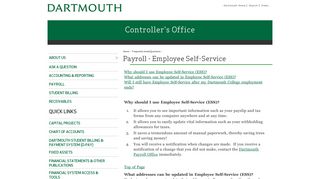 Employee Self-Service - Dartmouth College