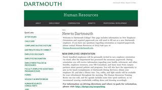 New Employee - Dartmouth College