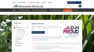 Secure Access | Computing | Employees | Dartmouth-Hitchcock