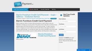 Darvin Furniture Credit Card Payment - Login - Address - Customer ...