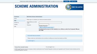 DAS Scheme Administration - Login