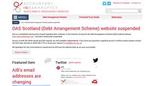 DAS Scotland (Debt Arrangement Scheme) website suspended ...