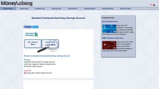 Standard Chartered Dash Easy Savings Account Review Interest Rate ...
