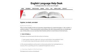 Hyphen, en-dash, em-dash | English Language Help Desk