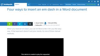 Four ways to insert an em dash in a Word document - TechRepublic