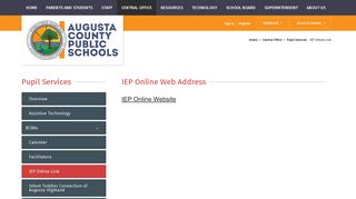 Pupil Services / IEP Online Link - Augusta County Public Schools