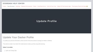 Update Profile — DoorDash Help Center
