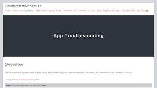 App Troubleshooting — DoorDash Help Center