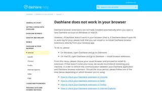 Dashlane does not work in your browser – Dashlane